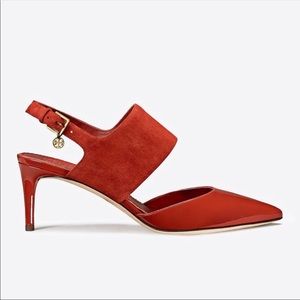 Tory Burch Ashton Leather Slingback Stiletto Pump.